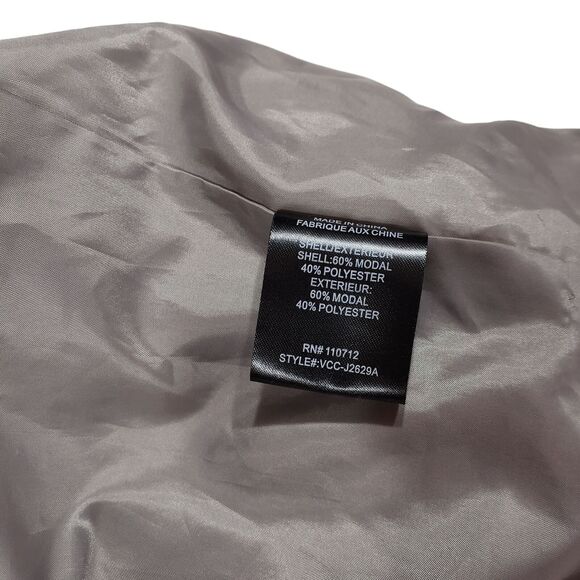 Vigoss Moto Jacket S Women Gray Double Asymmetric Zippers Pockets Lined Modal - Picture 6 of 11